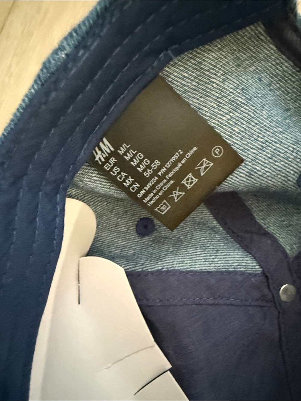 H&M Denim Baseball Cap in Blue with 'California Los Angeles' Embroidery - Picture 2 of 10
